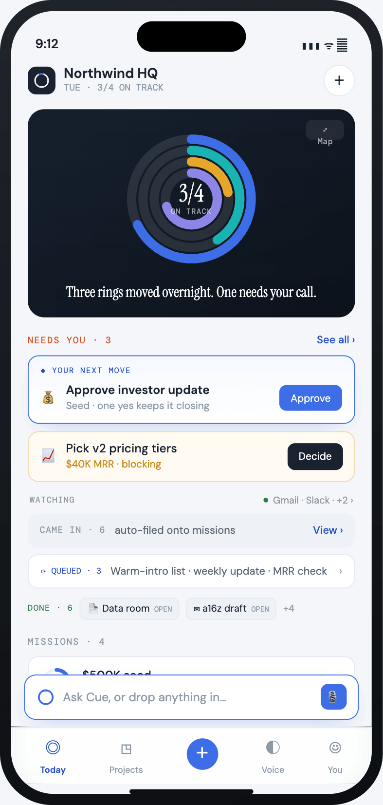 Cue iOS — Today, light